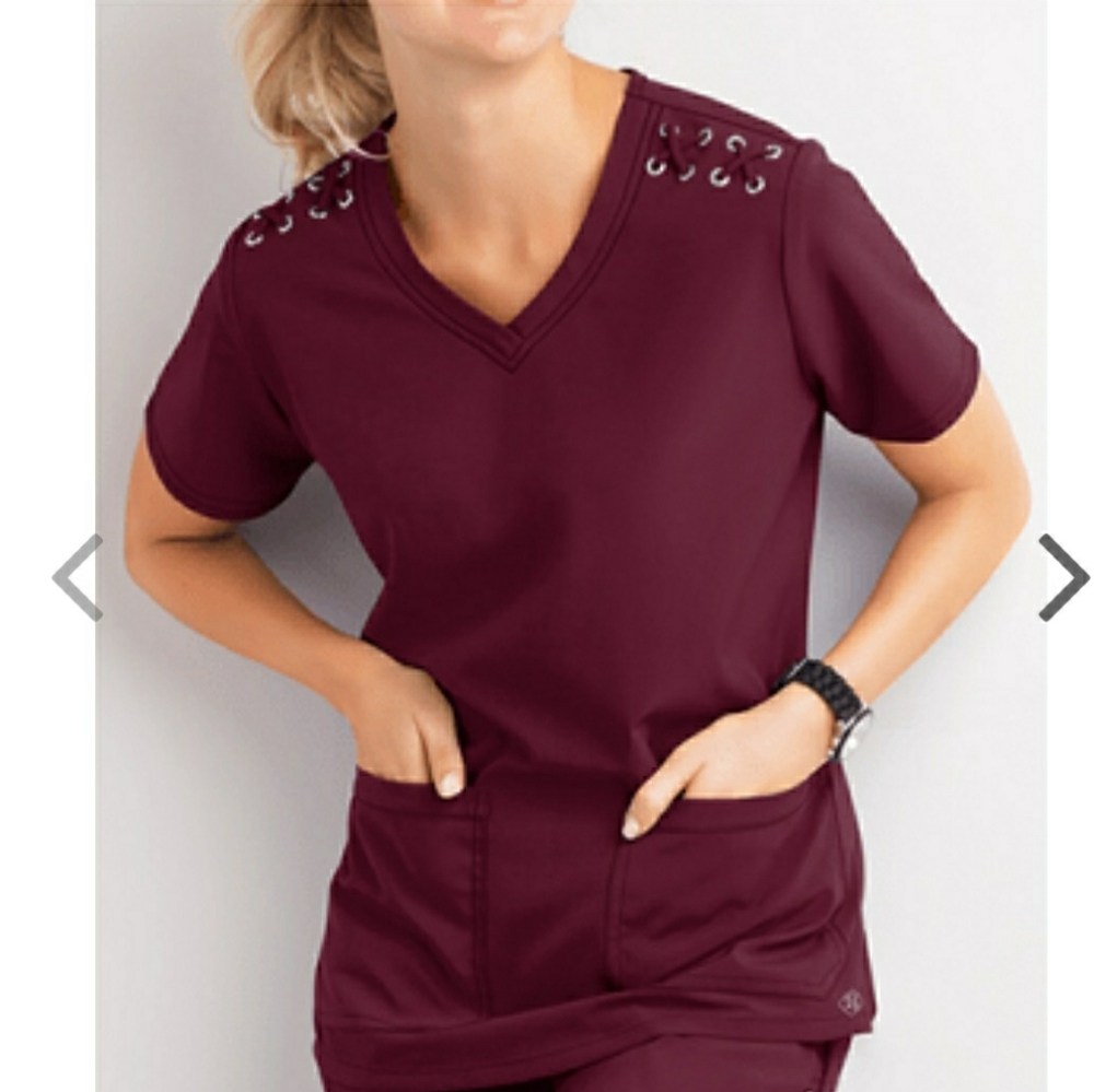 Maroon scrub top